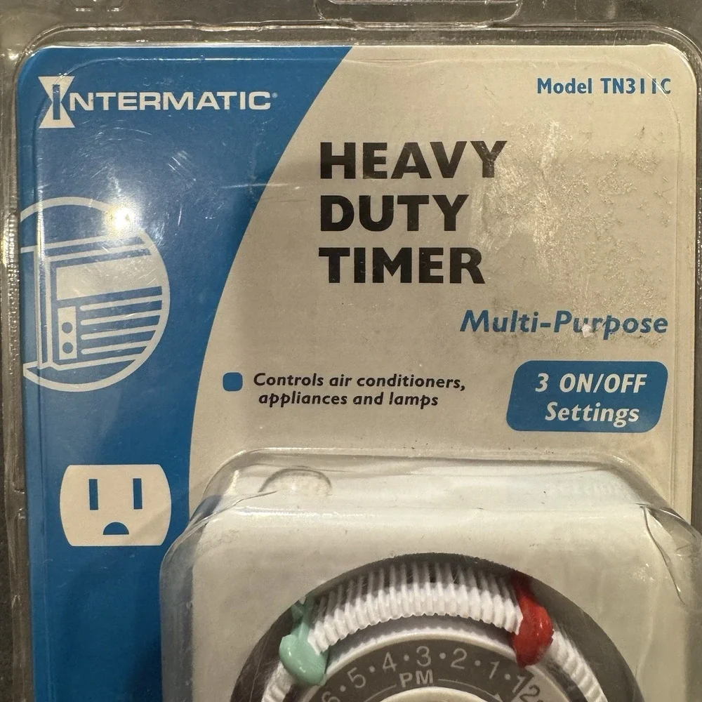 Intermatic Model TN311C Heavy Duty 24-Hour Multi-purpose Timer 3 On/Off Settings